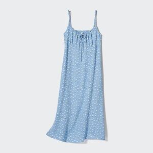 Uniqlo Floral Camisole Maxi Dress Light Blue